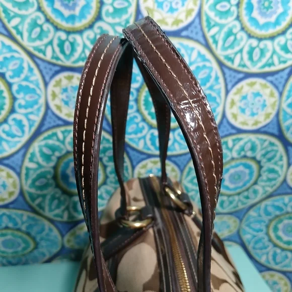 Coach Brown and Tan Shoulder Bag